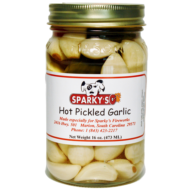Hot Pickled Garlic - 16 oz
