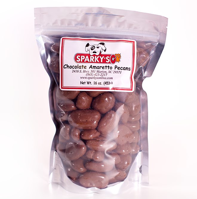 Chocolate Amaretto Pecans - 16 oz