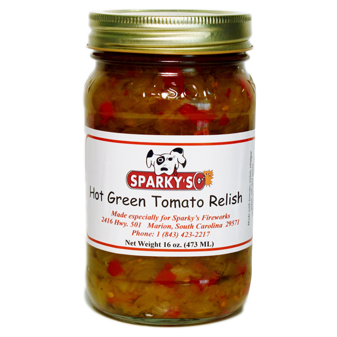 Hot Green Tomato Relish - 16 oz