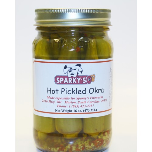 Hot Pickled Okra - 16 oz