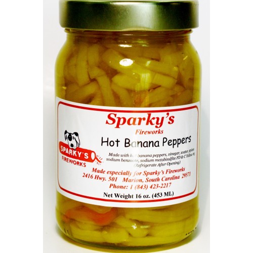 Hot Banana Peppers - 16 oz